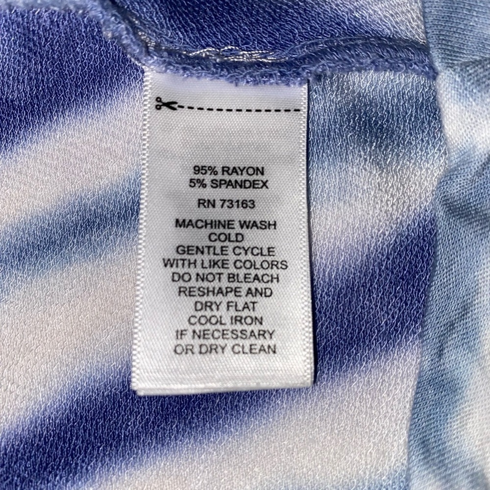 Cable & Gauge Sz XL Tie-Dye Sleeveless A-line Dress Blue/White V-Necks - Picture 4 of 11